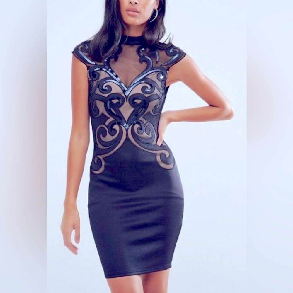 Lipsy Mesh Bodycon Dress